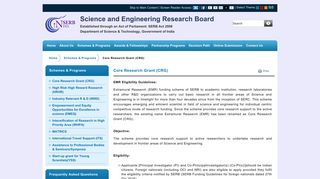 Core Research Grant (CRG): Science and Engineering ... - SERB