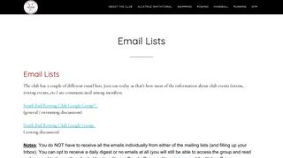 Email Lists - South End Rowing Club