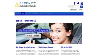 Serenity Insurance | We Are the SR22 Experts!
