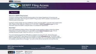 SERFF Filing Access - Indiana