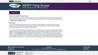 SERFF Filing Access - Oregon