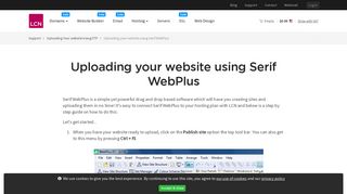 Uploading your website using Serif WebPlus - LCN.com