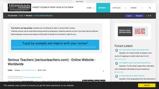 Serious Teachers (seriousteachers.com) - Online Website - Worldwide ...