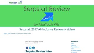 Serpstat: 2017 All-Inclusive Review (+ Video) | [MarTech Wiz]