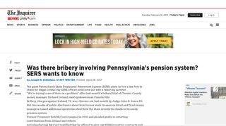 Was there bribery involving Pennsylvania's pension system? SERS ...