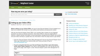 Setting up your Online Office : HelpDesk Center - Solutions