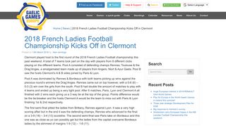 2018 French Ladies Football Championship Kicks Off in Clermont ...