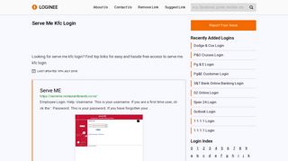Serve Me Kfc Login