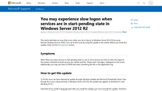 You may experience slow logon when services are in start-pending ...