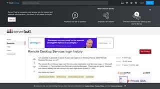 windows server 2008 r2 - Remote Desktop Services login history ...