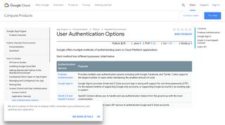 User Authentication Options | App Engine standard environment for ...