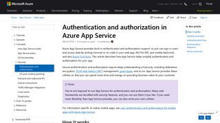 Authentication and authorization - Azure App Service | Microsoft Docs