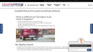 CLARINGTON AUTO GLASS & SUPPLIES SERVICE | Fraser Chrysler ...