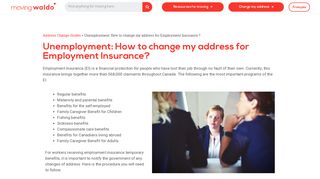 How to change my address for Employment Insurance ? | MovingWaldo