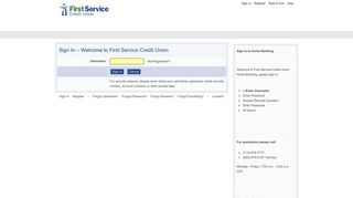 First Service Credit Union Home Banking