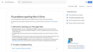 Fix problems opening files in Drive - G Suite Admin ... - Google Support