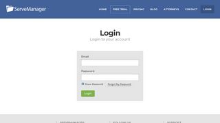 Login to ServeManager - Process Serving Software
