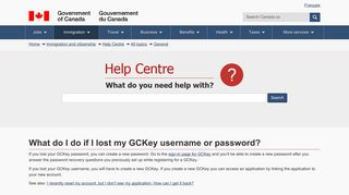 What do I do if I lost my GCKey username or password?