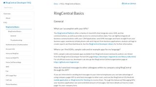 RingCentral Basics - RingCentral Developer FAQ