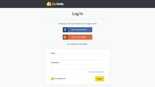 Log in | GoSkills - GoSkills.com