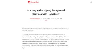 Starting and Stopping Background Services with Homebrew