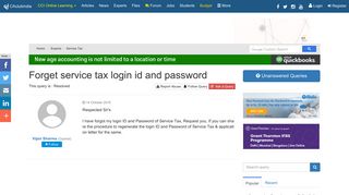 Forget service tax login id and password - CAclubindia