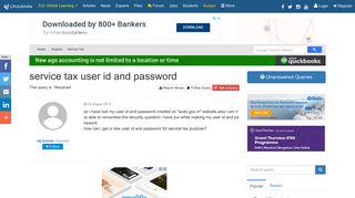 service tax user id and password - CAclubindia