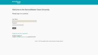 Sign-in for ServiceMaster Clean University