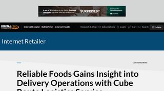 Reliable Foods Gains Insight into Delivery Operations with Cube ...