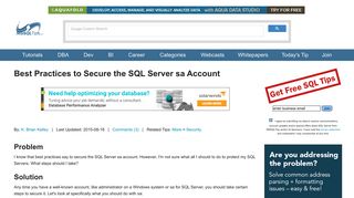 Best Practices to Secure the SQL Server sa Account - MS SQL Tips