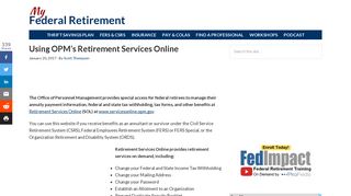 Using OPM's Retirement Services Online - My Federal Retirement