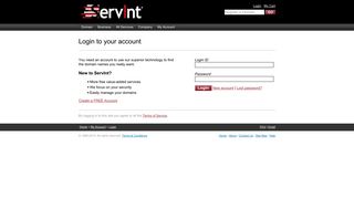 Login to your account - ServInt