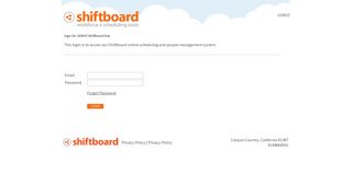 Welcome to SERVIZ Shiftboard Shiftboard Login Page