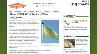 SERVPRO of Bel Air / West Hollywood Company Profile | About Us at ...
