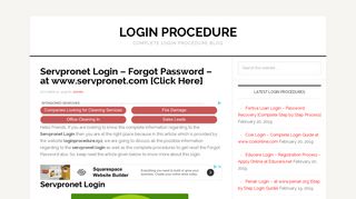 Servpronet Login - Forgot Password - at www.servpronet.com [Click ...