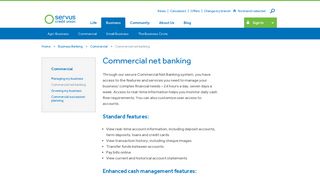 Commercial net banking - Servus Credit Union