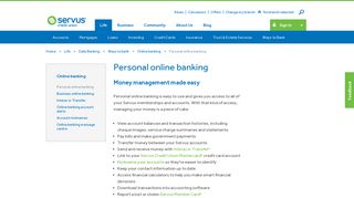 Personal online banking - Servus Credit Union