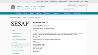 Access SESAP 16 - American College of Surgeons