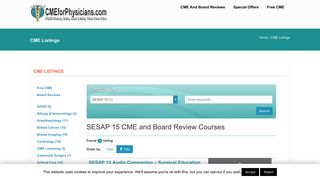 SESAP 15 CME Courses and Board Reviews - CME for Physicians