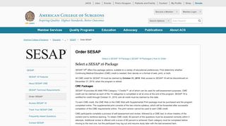 Order SESAP - American College of Surgeons
