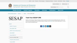Track Your SESAP CME - American College of Surgeons