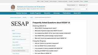 Frequently Asked Questions about SESAP 16