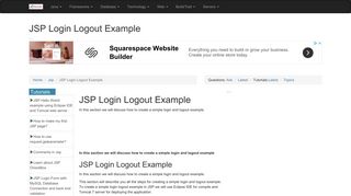 JSP Login Logout Example - RoseIndia