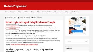 Servlet Login and Logout Using HttpSession Example - The Java ...