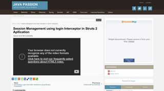Session Management using login Interceptor in Struts 2 Apllication ...