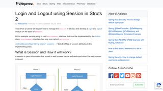 Login and Logout using Session in Struts 2 - Websparrow