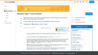 Multiple login in one browser - Stack Overflow