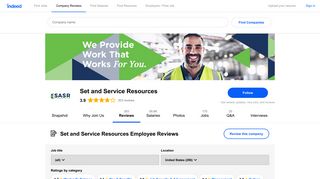 Working at Set and Service Resources: 293 Reviews | Indeed.com