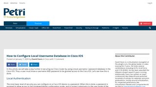 How to Configure Local Username Database in Cisco IOS