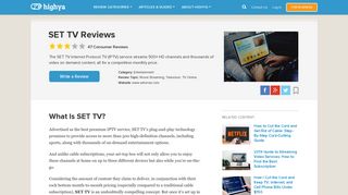 SET TV Reviews - Is it a Scam or Legit? - HighYa